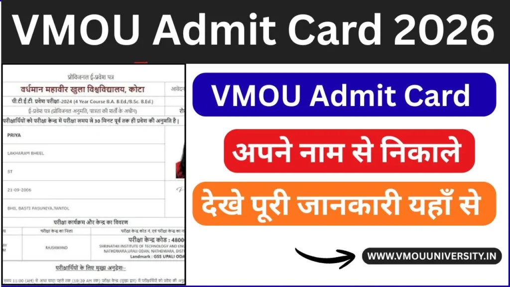 VMOU University Admit Card 2026